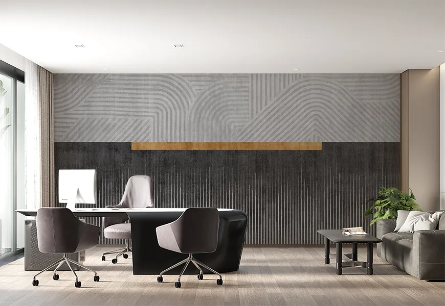کاغذ دیواری سه بعدی اداری سبک هندسی ساده